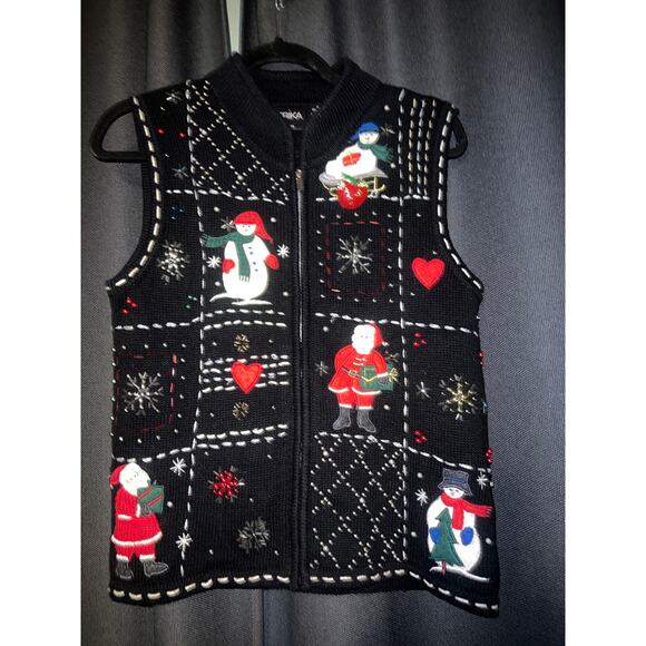 Ugly Christmas Sweater Xmas Vest Size Petite Small - Picture 1 of 3